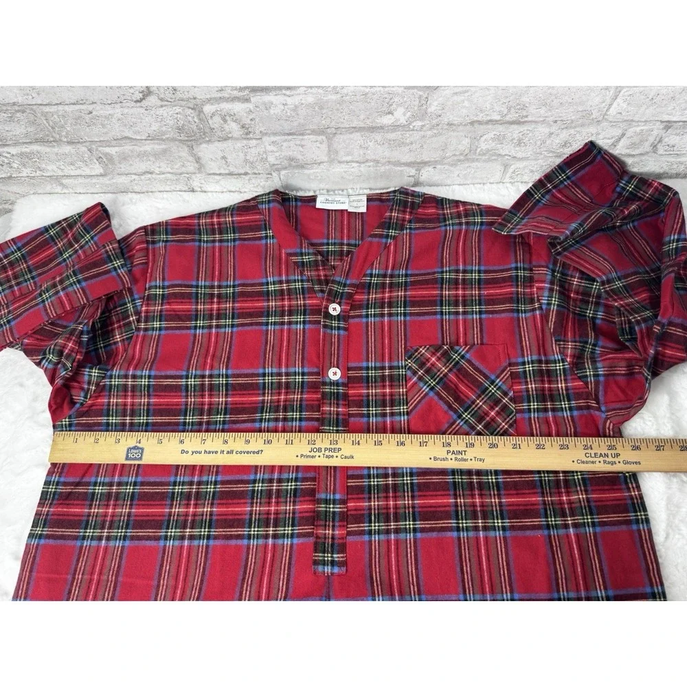 Vermont Country Store Size L Soft Cotton Flannel Nightgown Night Shirt Red Plaid